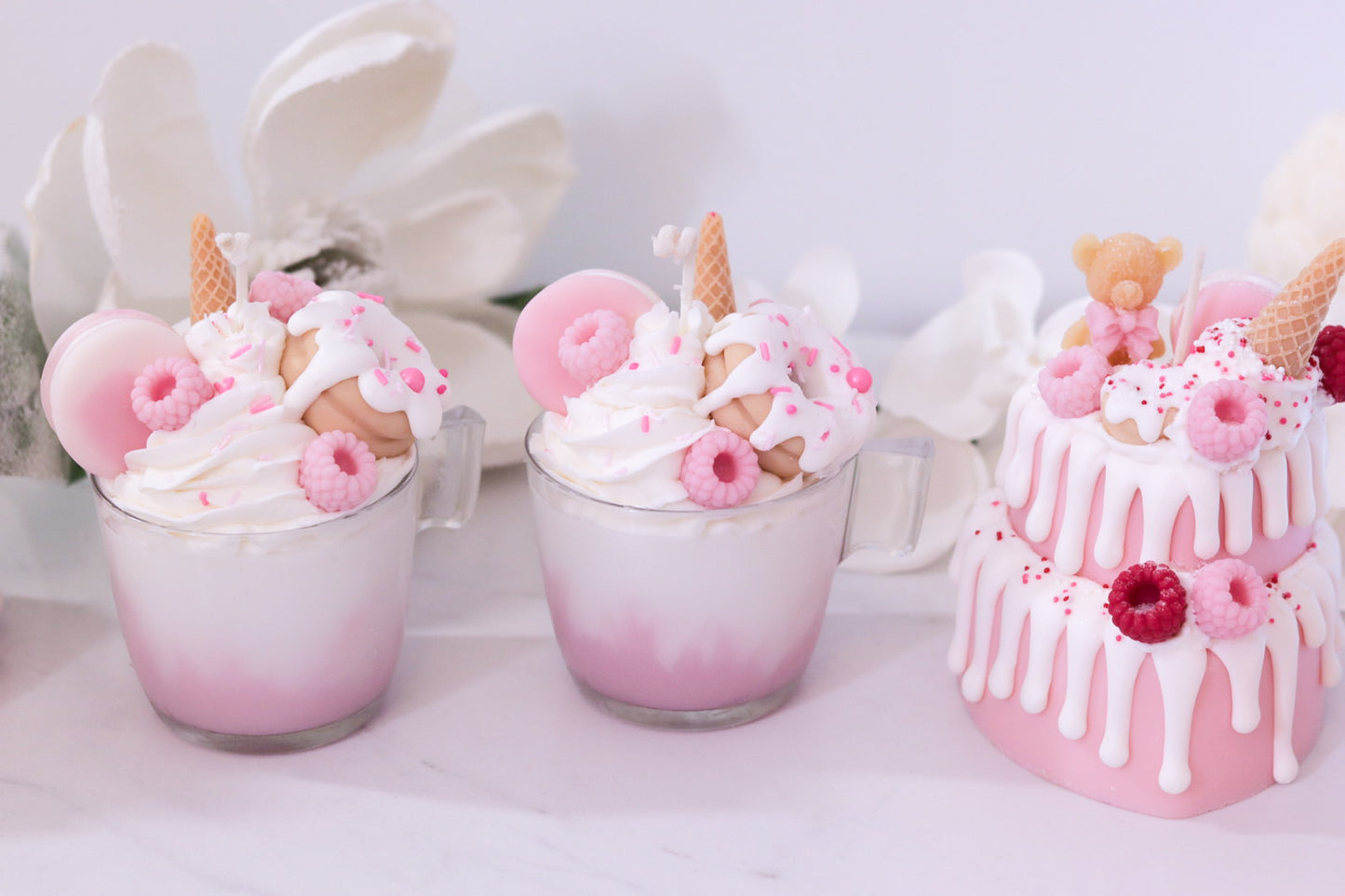 Decorative Pink Latte Candle