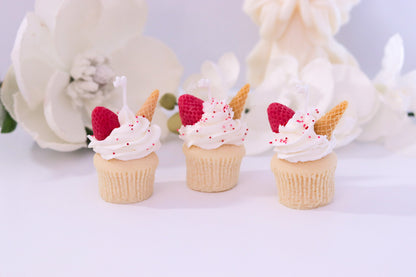 Decorative Mini Cupcake Candle (Strawberry)