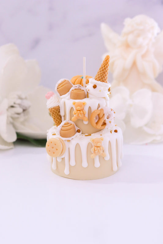 Decorative Fall Two-Tier Cake Candle