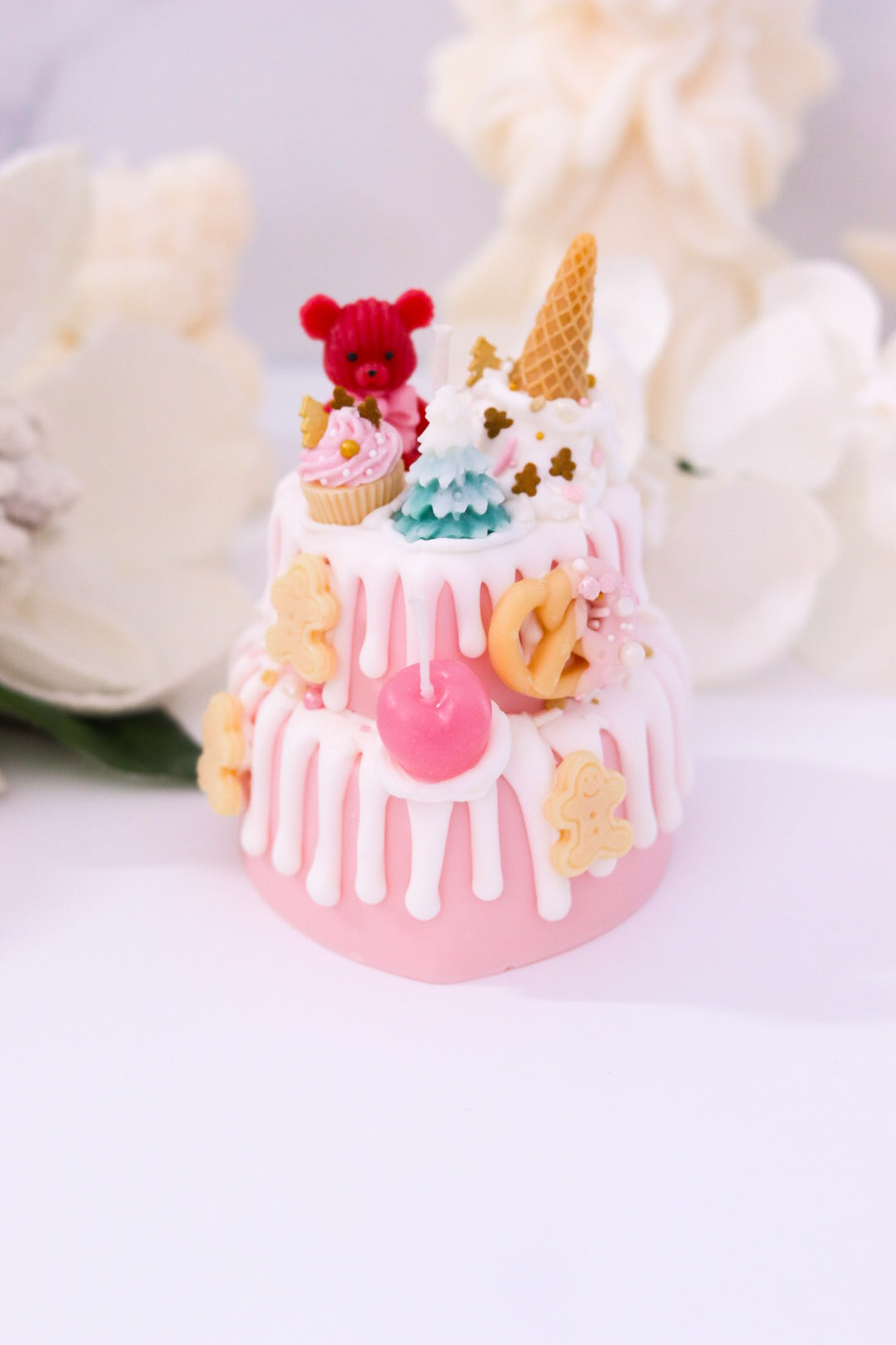 Decorative Holiday Two-Tier Cake Candle