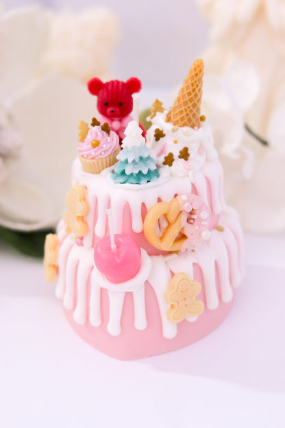 Decorative Holiday Two-Tier Cake Candle