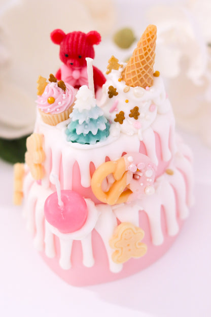 Decorative Holiday Two-Tier Cake Candle