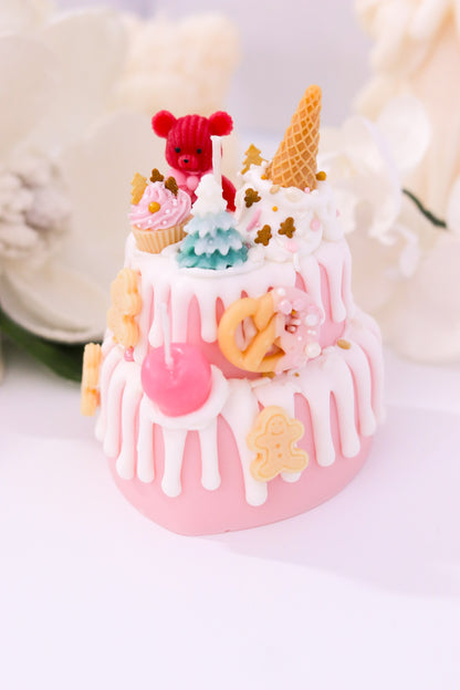 Decorative Holiday Two-Tier Cake Candle