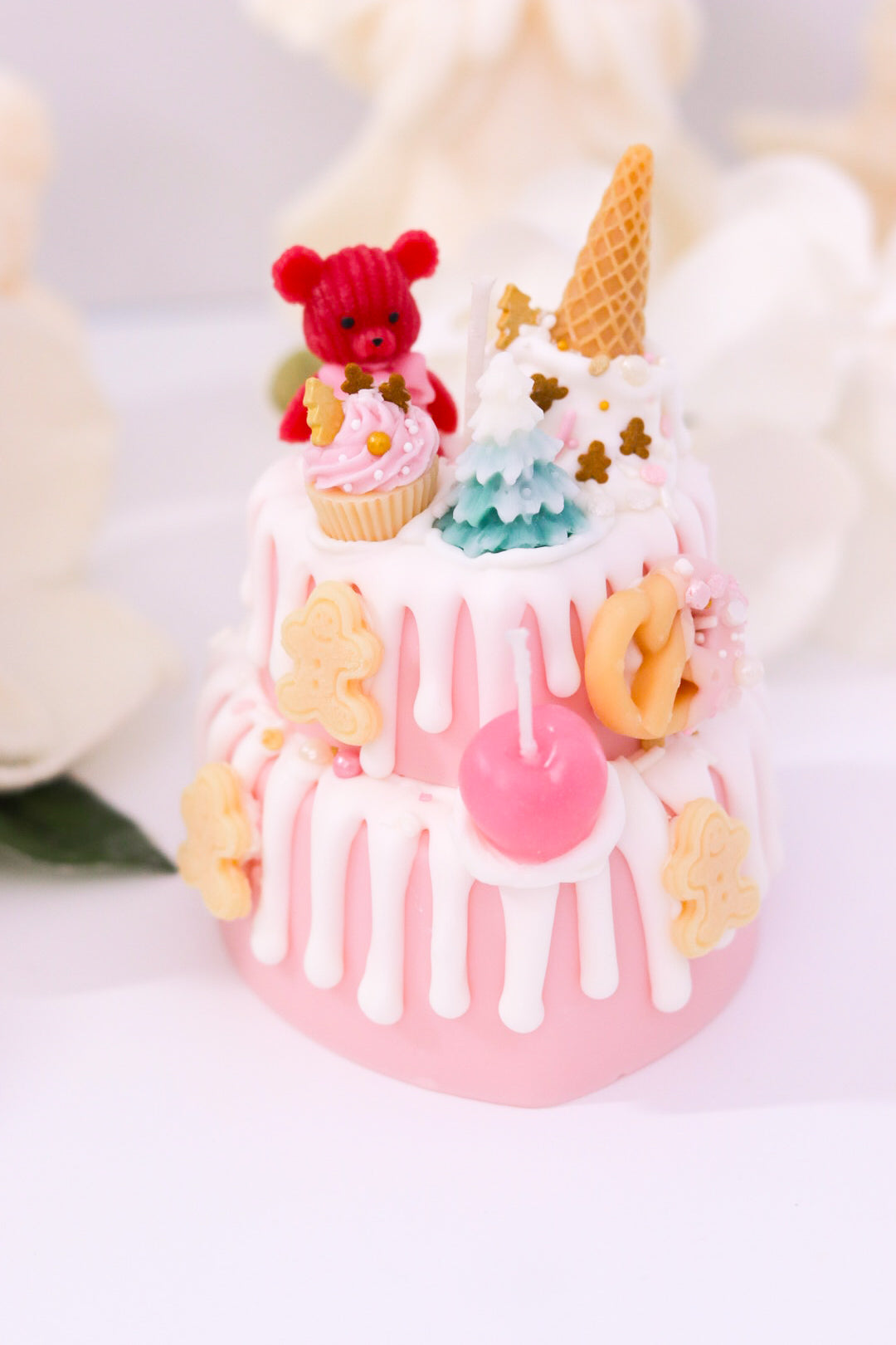 Decorative Holiday Two-Tier Cake Candle