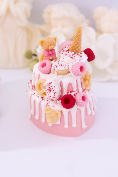 Decorative Heart-Shaped Two-Tier Cake Candle