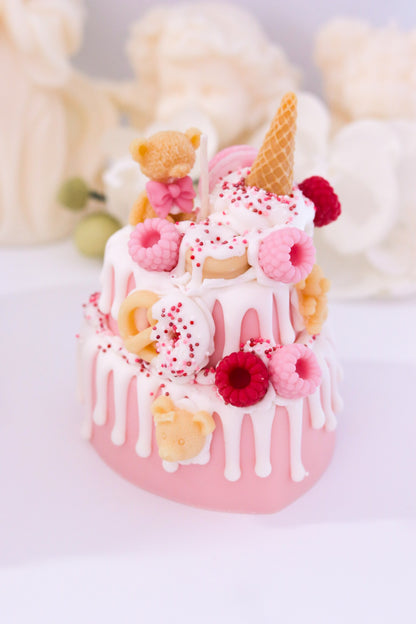 Decorative Heart-Shaped Two-Tier Cake Candle