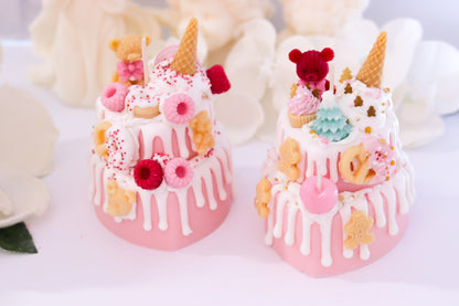 Decorative Heart-Shaped Two-Tier Cake Candle