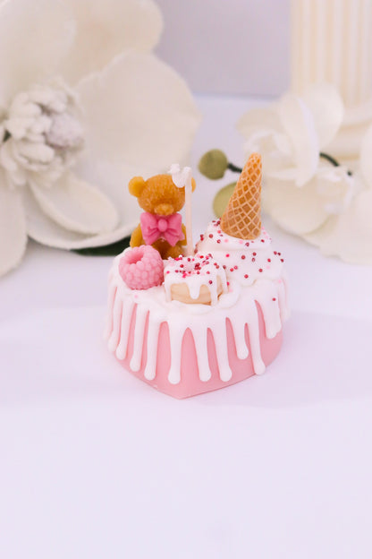 Decorative Small Heart-Shaped Cake Candle