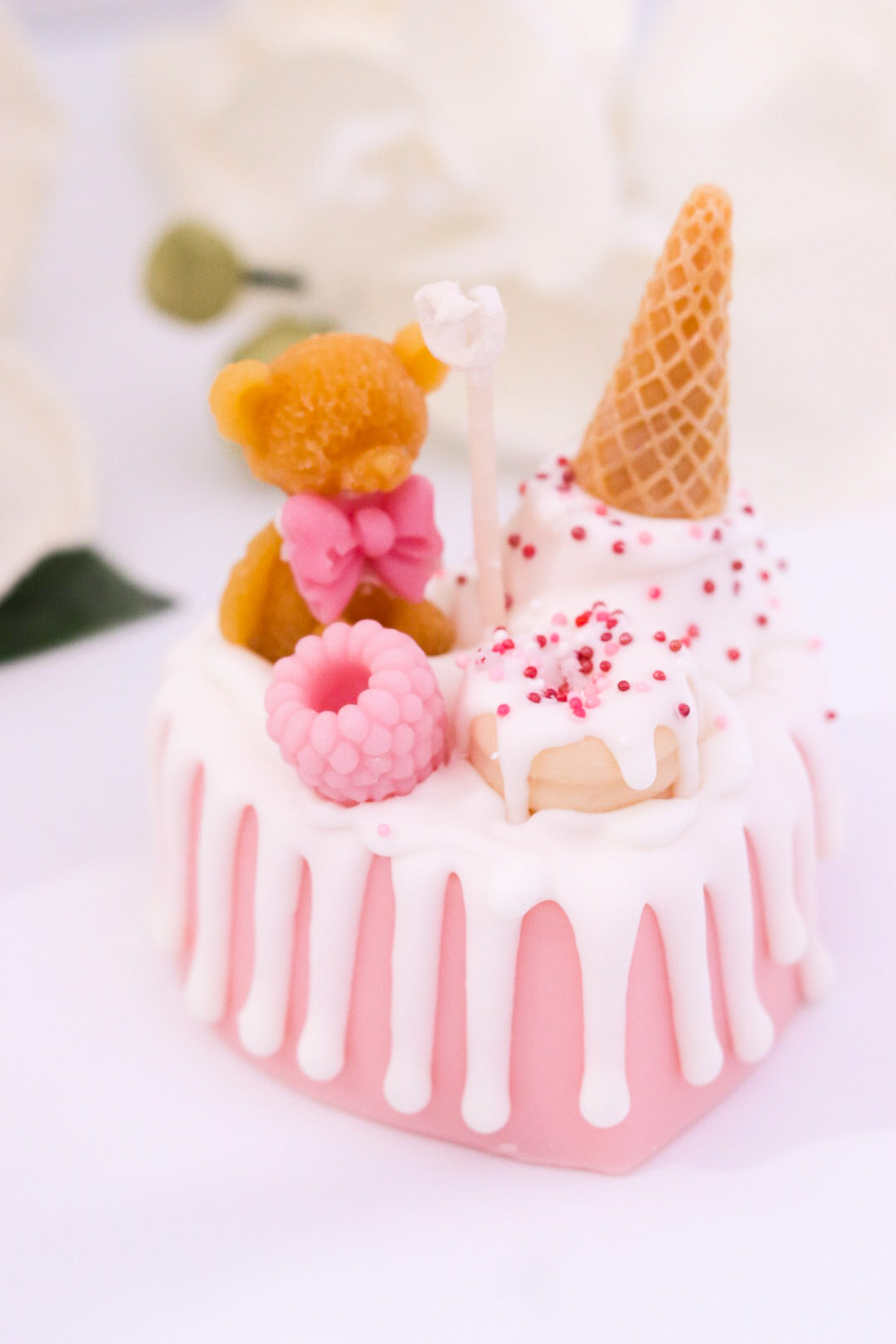 Decorative Small Heart-Shaped Cake Candle