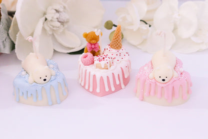 Decorative Small Polar Bear Cake Candle (Blue)